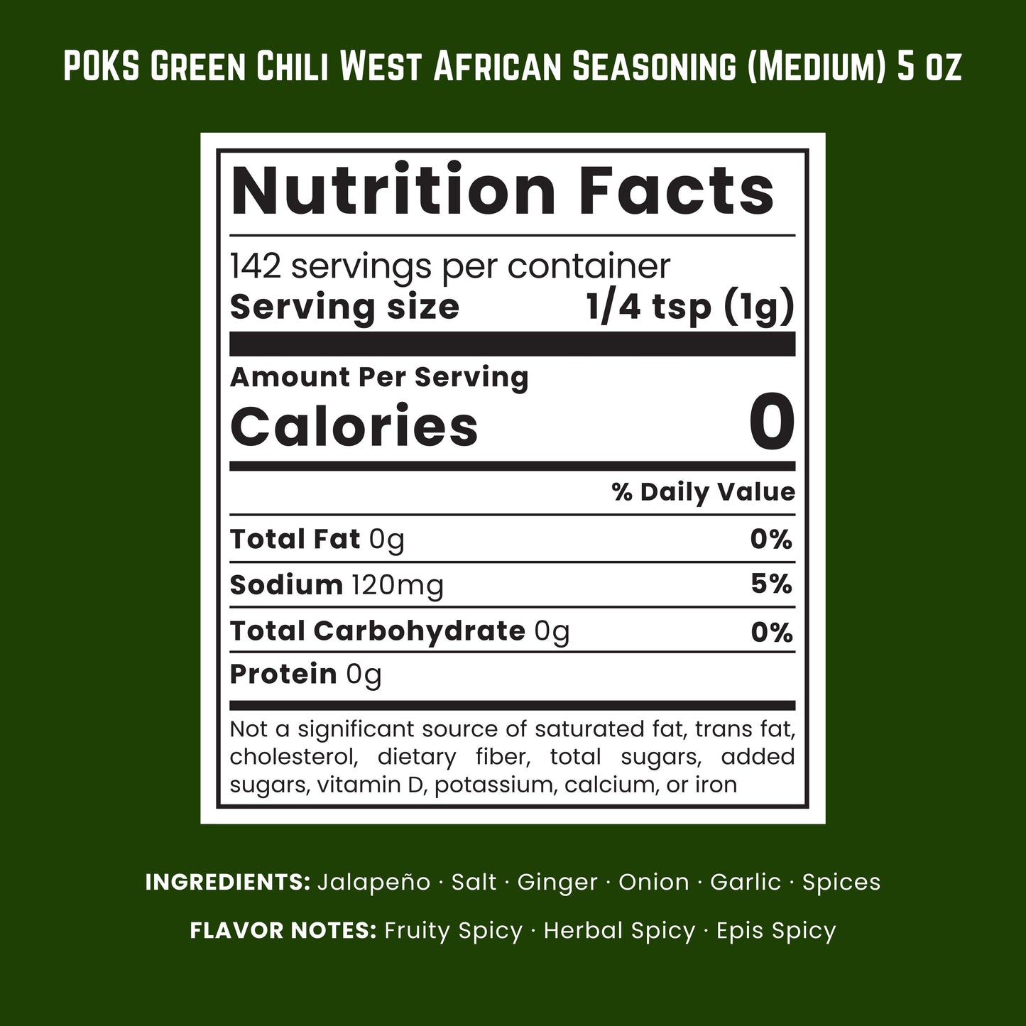 POKS Spices Green Chili West African Seasoning